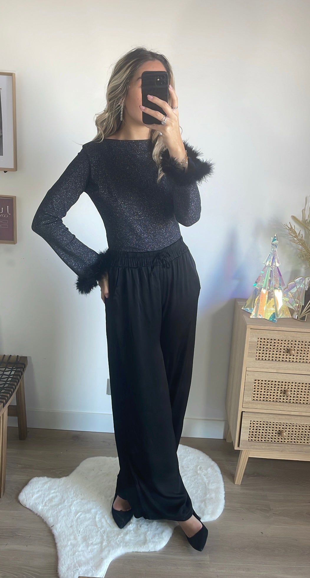 Haut noir pailleté Adria