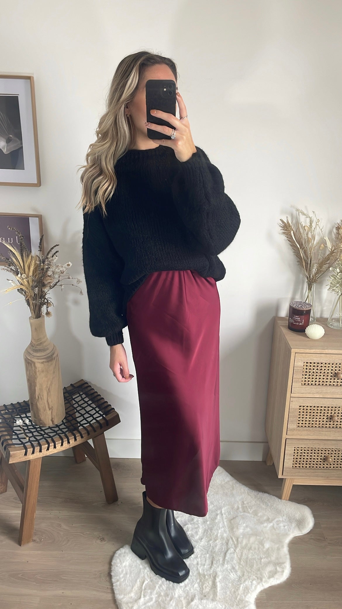 Jupe satinée AMY