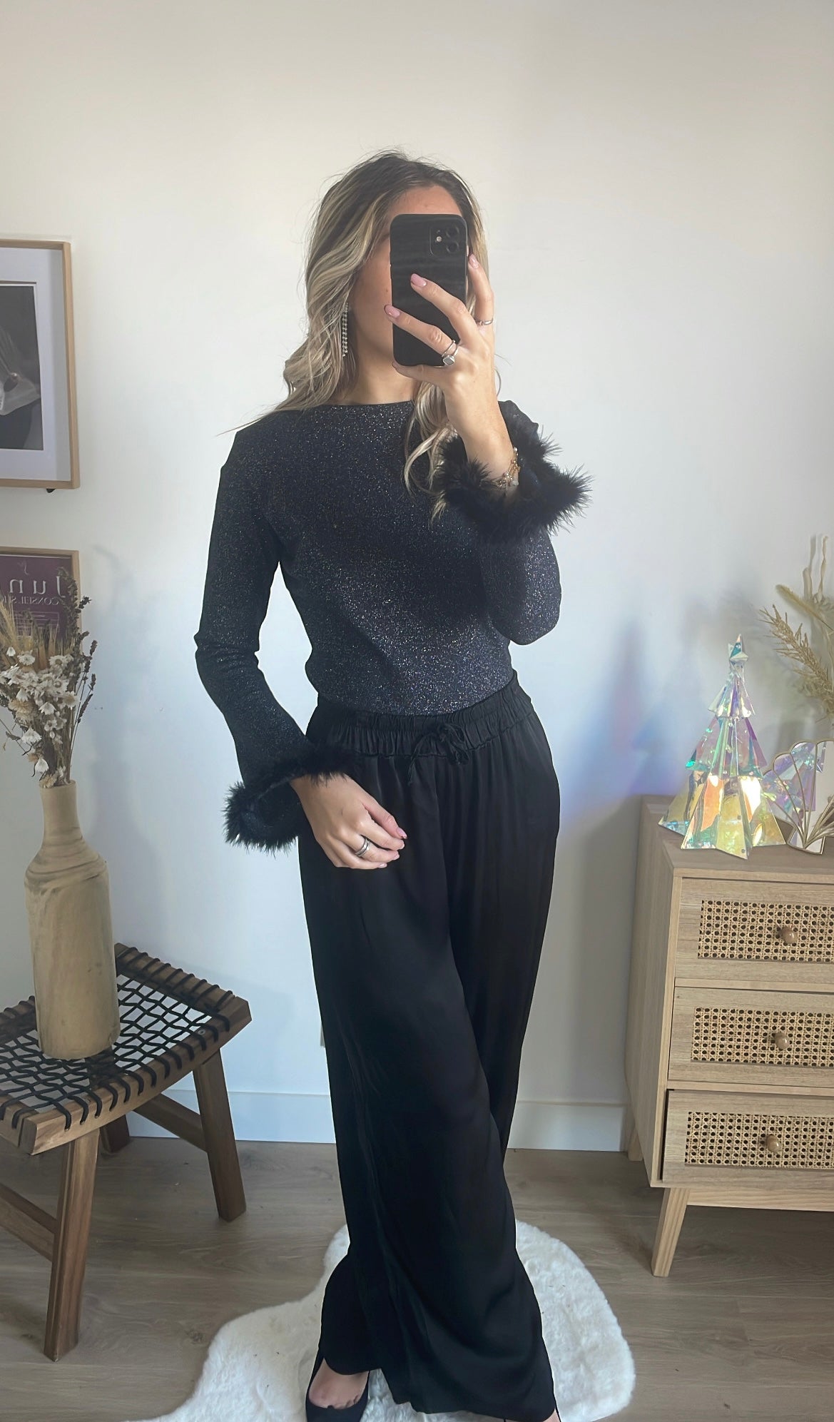Haut noir pailleté Adria