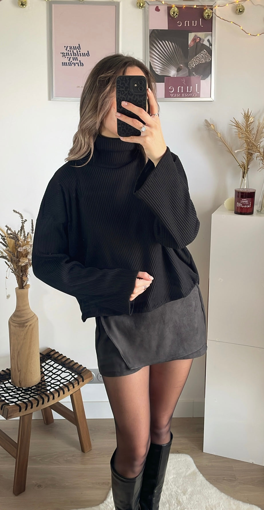 Pull oversize col roulé BRUNA