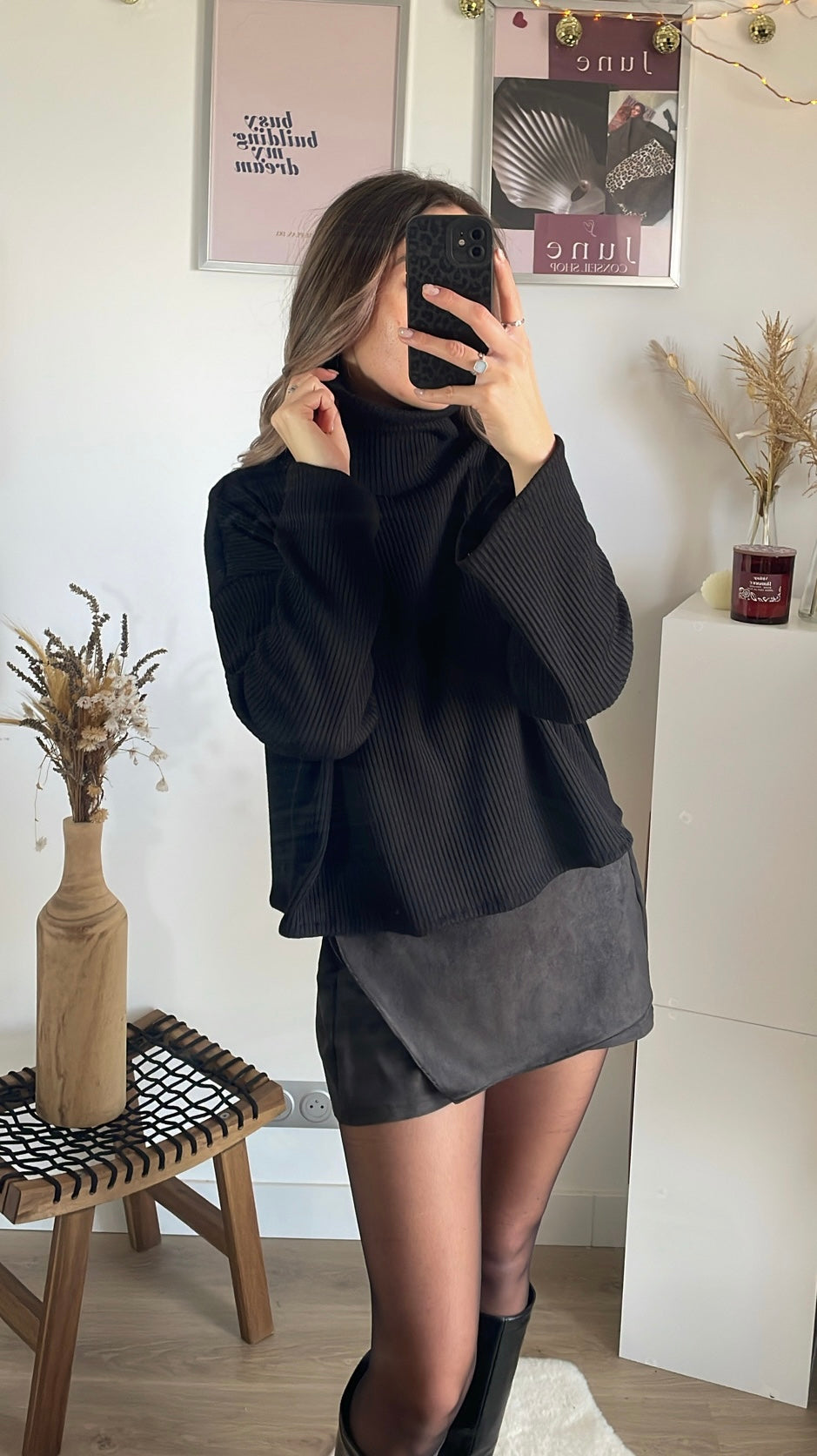 Pull oversize col roulé BRUNA