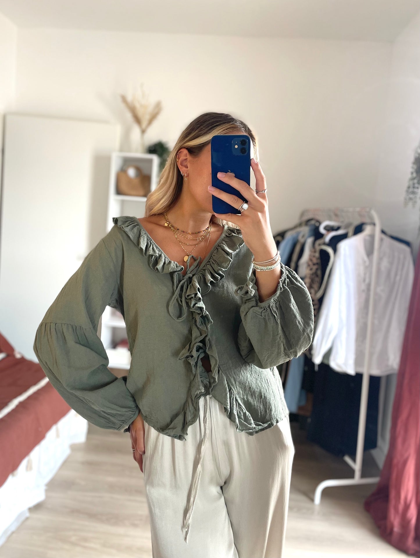 Blouse kaki ARIANE