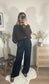 Pantalon satiné noir JUNA