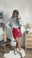 Jupe Effet Vinyle Rouge AMBRE