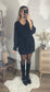 Robe plissée noire AVA
