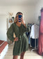 Robe plissée kaki AVA