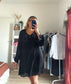 Robe plissée noire AVA